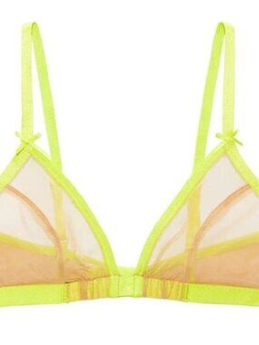 NWT - Neon Yellow Wireless Mesh Bra - S